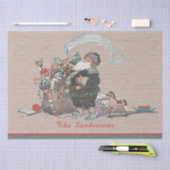 タン素朴クリスマスヴィンテージオールドワールドサンタ 薄葉紙 (クラフト)