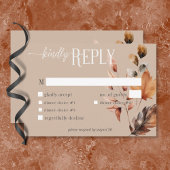 タン素朴クリーム&ブラウン秋フローラディナー 出欠カード