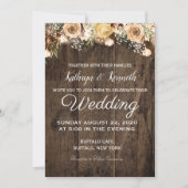 タン素朴バードウッドカントリーウェディング招待状 招待状 (正面)