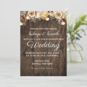 タン素朴バードウッドカントリーウェディング招待状 招待状 (スタンド正面)