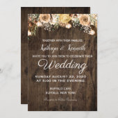 タン素朴バードウッドカントリーウェディング招待状 招待状 (正面/裏面)