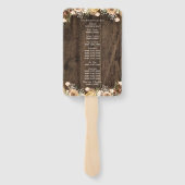 タン素朴バードウッドカントリー結婚式プログラム ハンドファン (裏面)