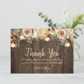 タン素朴バードウッドカントリー結婚式 サンキューカード (スタンド正面)