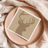 タン素朴バーラップディアバック スタンダードカクテルナプキン