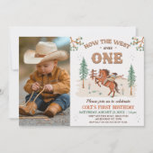 タン素朴フォト西が1歳の誕生日だった 招待状 (正面)