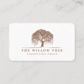 タン素朴ブラウンとホワイトウィローの木のロゴ写真 名刺 (裏面)