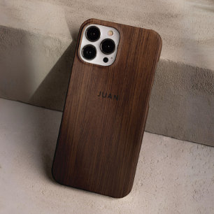 タン素朴ブラウンカラーフェイク木質感カスタム iPhone 16 PROケース