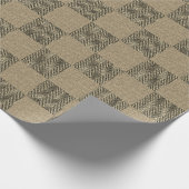 タン素朴ブラウン水牛のプレイドパターン ラッピングペーパー (角)