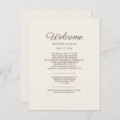 タン結婚ズゲストウェルカム エンクロージャーカード (正面/裏面)