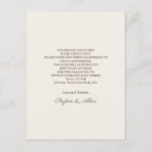 タン結婚ズゲストウェルカム エンクロージャーカード (裏面)