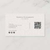 タン織エレガントり幾何学模様QRコードソーシャル 名刺 (裏面)