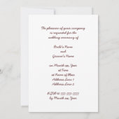 タン芸術的バーラ絵画ップ結婚式招待状 招待状 (裏面)