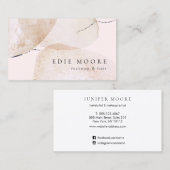 タン芸術的ピンクウォーターカラー美しいサロン 名刺 (正面/裏面)