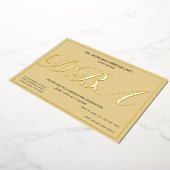 タン金ゴールド卒業者DBA卒業式 箔招待状 (回転した状態)