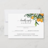 タン鮮やかゲリンシトラスオレンジミールチョイスRSVP 出欠カード (正面)