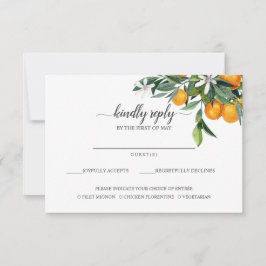 タン鮮やかゲリンシトラスオレンジミールチョイスRSVP 出欠カード