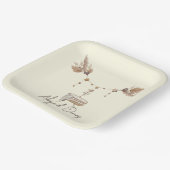 タン&イエローパンパスベビーシャワーカスタム ペーパープレート (傾斜あり)