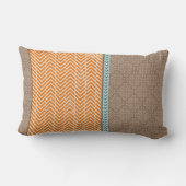 タン、オレンジ、ブルーランバー装飾用クッション ランバークッション (裏面)