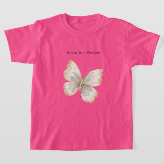タン クリーム グリーン バタフライ   Tシャツ (レイダウン)