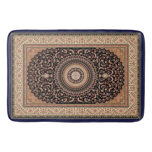 タン&グリーンペルシャカーペットバスマット バスマット (正面)