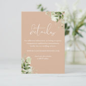 タン・グリーン結婚リーフローラ詳細 エンクロージャーカード (スタンド正面)