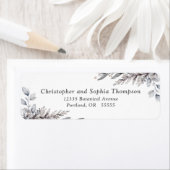 タン&グレーウィンターボタニカル差出人住所 ラベル (インサイチュ)