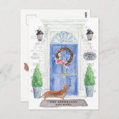 タン・ダックスフンドの引越しお知らせポストカード ポストカード (正面/裏面)