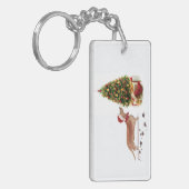 タン・ダッシュントおもしろい・クリスマス・ドッグと木 キーホルダー (正面左)