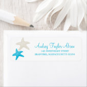 タン&ティール(緑がかった色)ヒトデ |差出人住所 ラベル (インサイチュ)