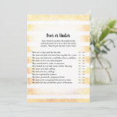 タン・バニー・イエロー・オーバー・アンダー・ベイビー・シャワー・ゲーム 招待状 (スタンド正面)