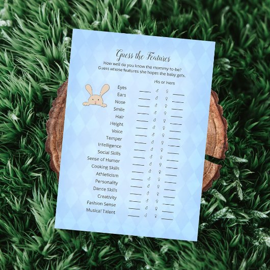 タン・バニー・ブルー・アーガイル　フィーチャーを当てようゲーム 招待状