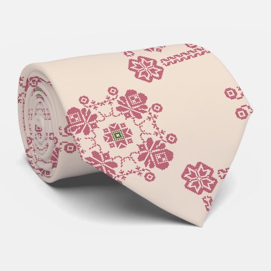 タン&ピンクフローラタトレズヘナトベドレス ネクタイ (ロール)