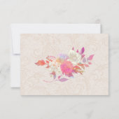 タン・フラリッシュ・ダマスクの結婚式 出欠カード (裏面)