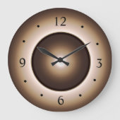 タン/ブラウン照光月効果キッチンクロック ラージ壁時計 (正面)