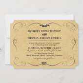 タン&ブラックハートフォト結婚式招待状 招待状 (裏面)