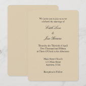 タン ベージュ ブラウン 無地 シンプル ウェディング 招待状 (正面/裏面)