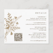 タン&ホワイトワイルドフラワーブーケ結婚の詳細 エンクロージャーカード (正面)
