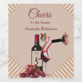 タン – マルサラワインのトーンストライプ ワインラベル (シングルラベル)