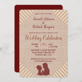 タン – マルサラワインテクスチャ結婚ズ 招待状 (正面/裏面)
