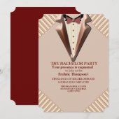 タン – マルサラワインモダン – フエス独身 招待状 (正面/裏面)