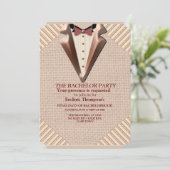 タン – マルサラワイン – テクスチモダンャ付き独身 招待状 (スタンド正面)