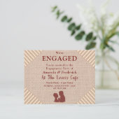 タン – マルサラワイン&テクスチャ婚約 インビテーションポストカード (スタンド正面)