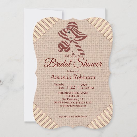 タン – マルサラワイン&ピンクのテクスチャ 招待状 (正面)