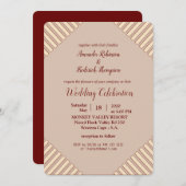 タン – マルサラワイン，ピンクの結婚色合い 招待状 (正面/裏面)