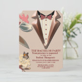 タン – マルサラワイン&ピンクの色合い 招待状 (スタンド正面)