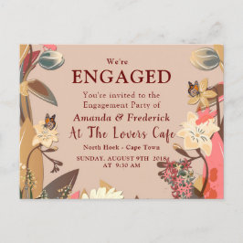 タン – マルサラワイン&ピンクの色相のツイスト インビテーションポストカード