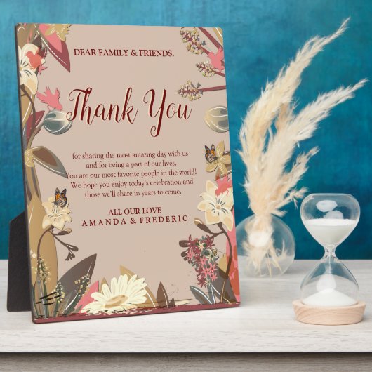 タン – マルサラワイン&ピンクの色相のツイスト フォトプラーク (側面)