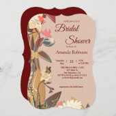 タン – マルサラワイン&ピンクの色相のツイスト 招待状 (正面/裏面)