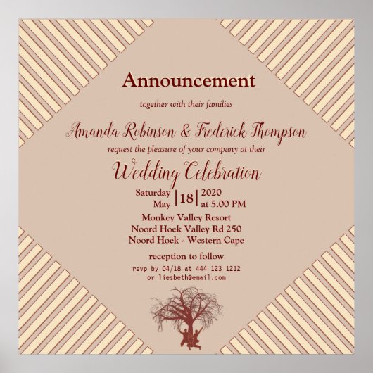 タン – マルサラワイン&ピンクモダンの色相 ポスター (正面)