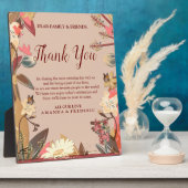 タン - マルサラ ワイン & ピンクの色彩のツイスト フォトプラーク (側面)